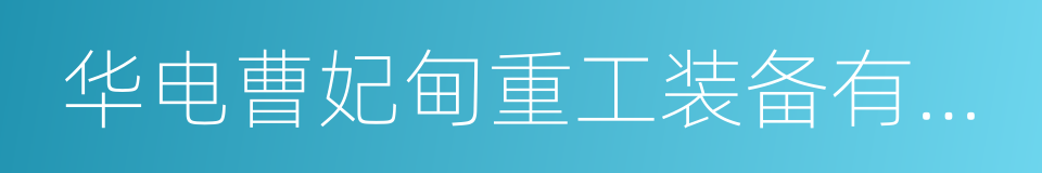 华电曹妃甸重工装备有限公司的同义词