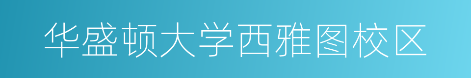 华盛顿大学西雅图校区的同义词