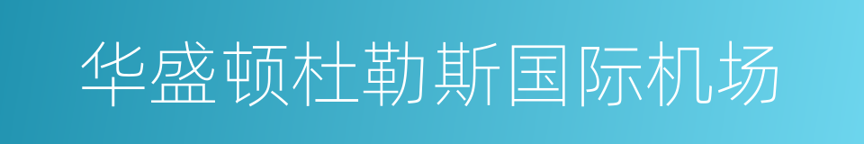 华盛顿杜勒斯国际机场的同义词