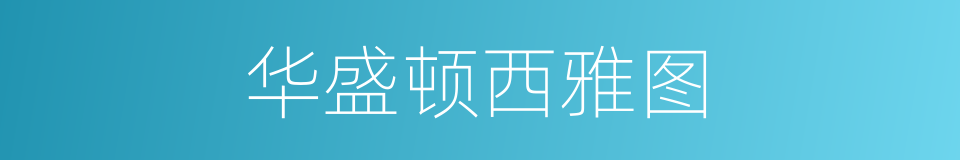 华盛顿西雅图的同义词