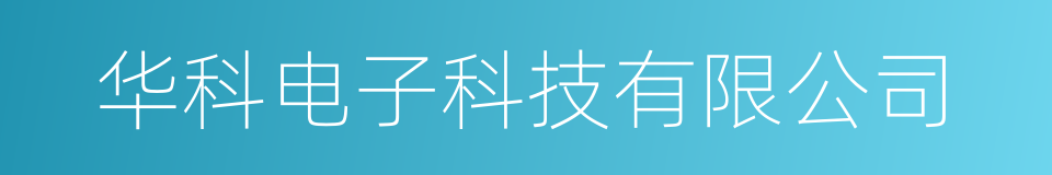 华科电子科技有限公司的同义词