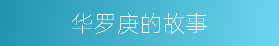 华罗庚的故事的同义词