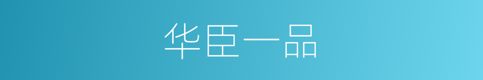 华臣一品的同义词