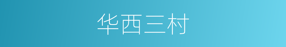 华西三村的同义词