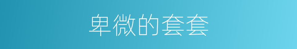 卑微的套套的同义词