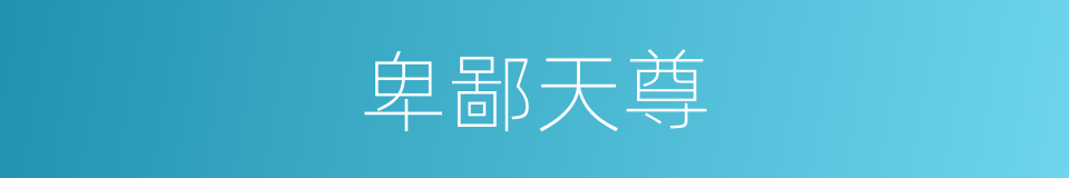 卑鄙天尊的同义词