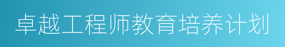 卓越工程师教育培养计划的同义词