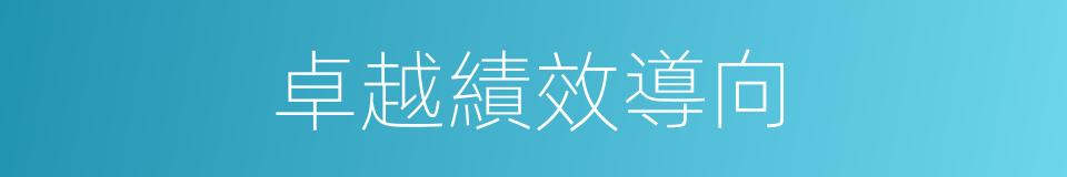 卓越績效導向的同義詞
