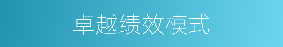 卓越绩效模式的同义词