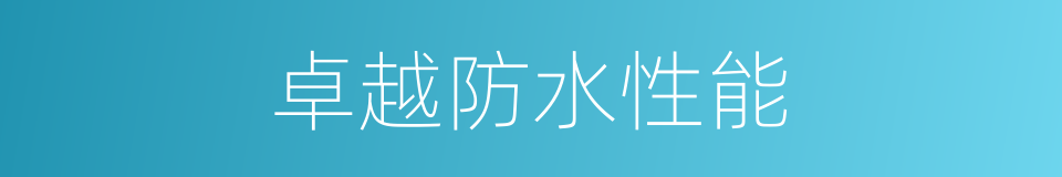卓越防水性能的同义词