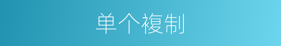 单个複制的同义词