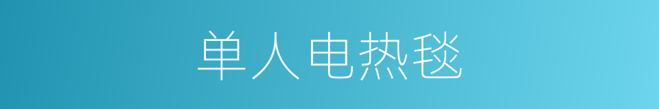 单人电热毯的同义词