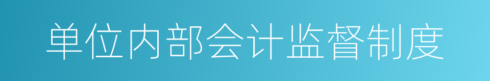 单位内部会计监督制度的同义词