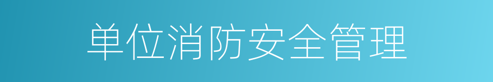 单位消防安全管理的同义词