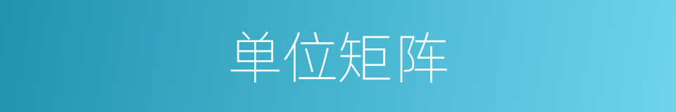 单位矩阵的同义词