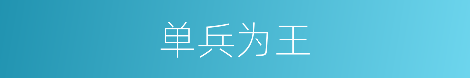 单兵为王的同义词