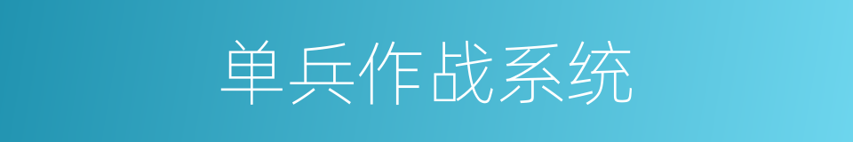 单兵作战系统的同义词