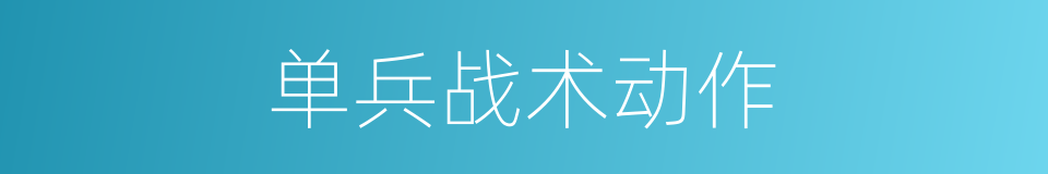 单兵战术动作的同义词