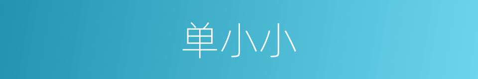 单小小的同义词
