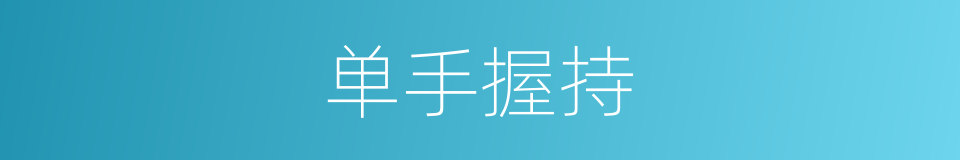单手握持的同义词
