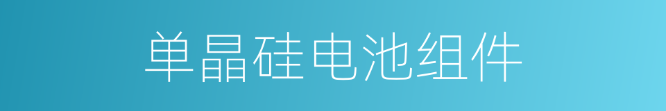 单晶硅电池组件的同义词