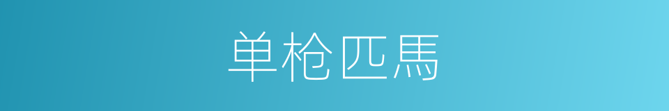 单枪匹馬的意思