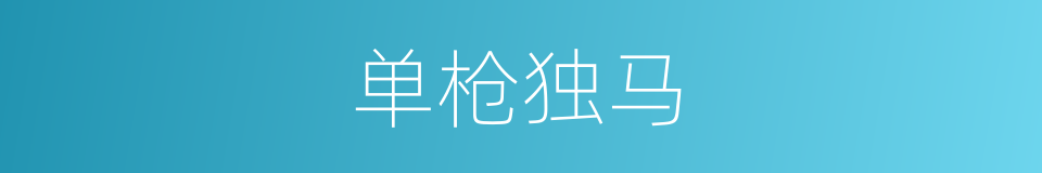 单枪独马的意思