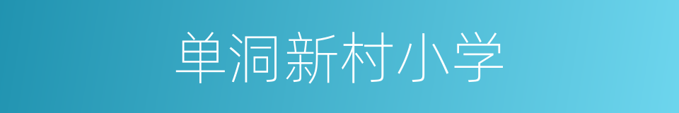 单洞新村小学的同义词