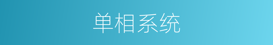 单相系统的同义词