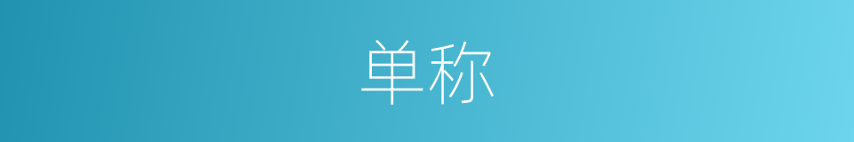 单称的同义词