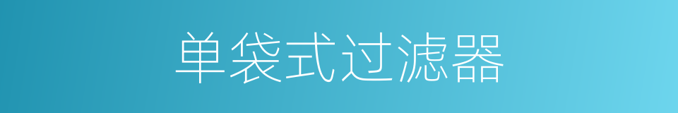 单袋式过滤器的同义词