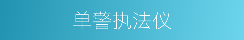 单警执法仪的同义词