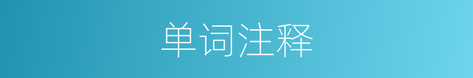 单词注释的意思