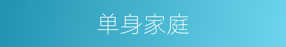 单身家庭的同义词