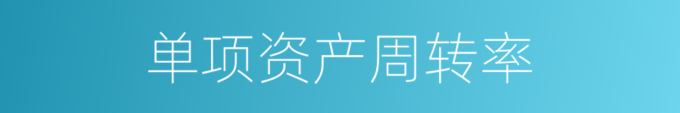 单项资产周转率的同义词