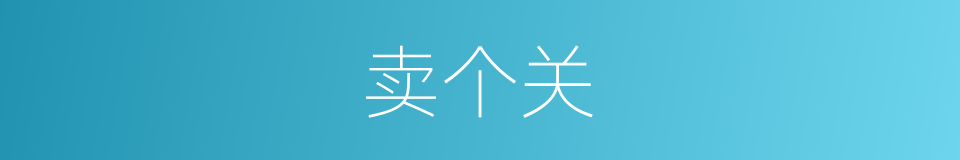 卖个关的同义词