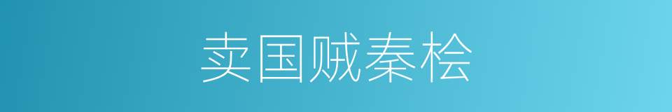 卖国贼秦桧的同义词