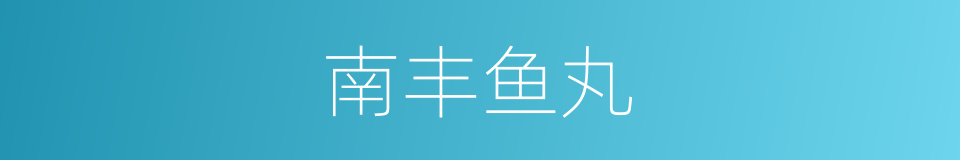 南丰鱼丸的同义词