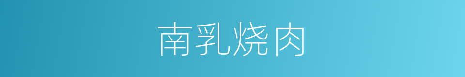 南乳烧肉的同义词