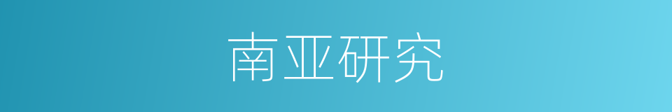 南亚研究的同义词