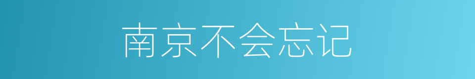 南京不会忘记的同义词