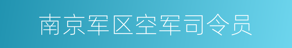 南京军区空军司令员的同义词