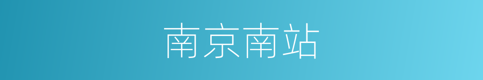 南京南站的同义词