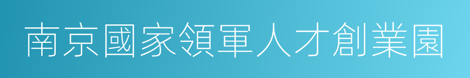 南京國家領軍人才創業園的同義詞