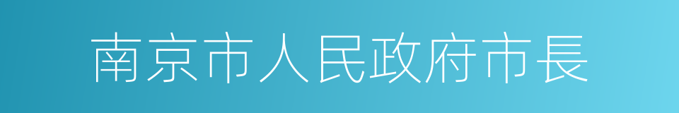 南京市人民政府市長的同義詞