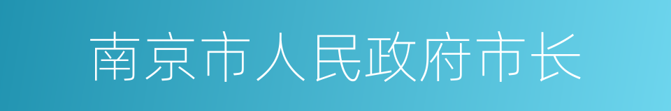 南京市人民政府市长的同义词