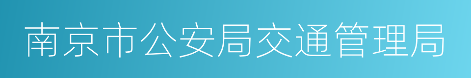 南京市公安局交通管理局的同义词