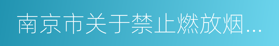 南京市关于禁止燃放烟花爆竹的规定的同义词