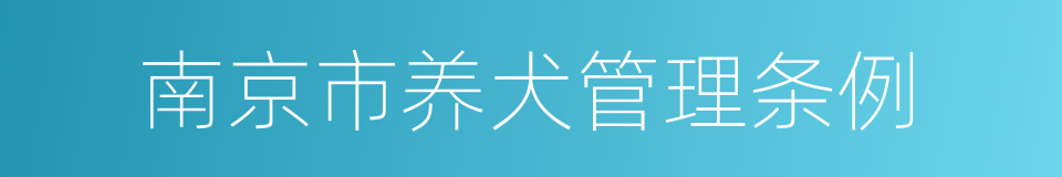 南京市养犬管理条例的同义词