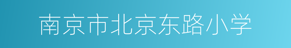 南京市北京东路小学的同义词